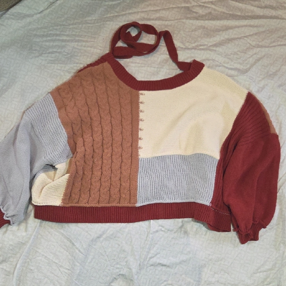 POL Colorblock V-Neck Sweater - Picture 3 of 3